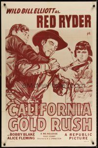 7b091 CALIFORNIA GOLD RUSH 1sh R50 Wild Bill Elliott as Red Ryder, young Robert Blake!
