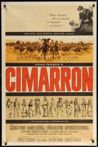 7b108 CIMARRON style A 1sh '60 directed by Anthony Mann, Glenn Ford, Maria Schell, cool art!