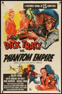 7b151 DICK TRACY VS. CRIME INC. 1sh R52 detective Ralph Byrd vs the Phantom Empire!