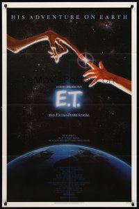 7b178 E.T. THE EXTRA TERRESTRIAL 1sh '82 Drew Barrymore, Steven Spielberg classic, Alvin art!