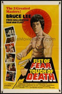 7b224 FIST OF FEAR TOUCH OF DEATH 1sh '80 Tierney art of Bruce Lee, + Fred Williamson, Van Clief!