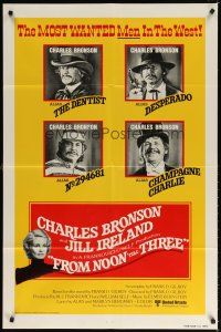 7b245 FROM NOON TILL THREE int'l 1sh '76 4 great images of wanted Charles Bronson!
