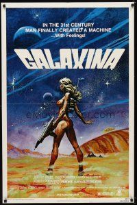 7b252 GALAXINA style A 1sh '80 great sci-fi art of sexy Dorothy Stratten by Robert Tanenbaum!