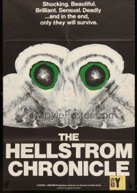 7b309 HELLSTROM CHRONICLE 1sh '71 cool huge moth close up image, only THEY will survive!