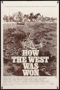 7b354 HOW THE WEST WAS WON style A 1sh R70 John Ford epic, Debbie Reynolds, Peck & all-star cast!