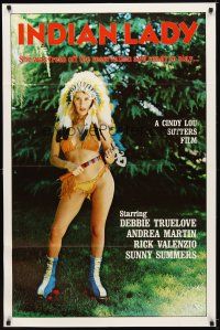 7b377 INDIAN LADY 1sh '81 Ray Dennis Steckler, wacky Native American girl in roller skates!