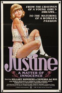 7b420 JUSTINE A MATTER OF INNOCENCE 1sh '80 art of sexy Hillary Summers in title role!
