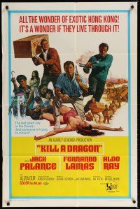 7b427 KILL A DRAGON 1sh '67 Jack Palance, Fernando Lamas, Aldo Ray, cool Allison artwork!