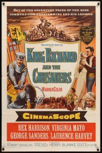7b435 KING RICHARD & THE CRUSADERS 1sh '54 Rex Harrison, Virginia Mayo, George Sanders