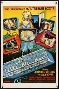 7b484 LITTLE BLUE BOX 1sh '78 sexy artwork of Jennifer Welles in TV screens!