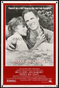 7b555 MIDDLE AGE CRAZY style B 1sh '80 Bruce Dern, sexy Ann-Margret together in hot tob!