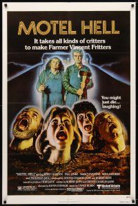 7b585 MOTEL HELL 1sh '80 it takes all kinds of critters to make Farmer Vincent Fritters!