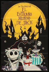 7b623 NIGHTMARE BEFORE CHRISTMAS Spanish/U.S. 1sh '93 Tim Burton, Disney, great different horror art!