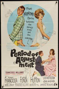 7b657 PERIOD OF ADJUSTMENT 1sh '62 sexy Jane Fonda in nightie trying to get used to marriage!