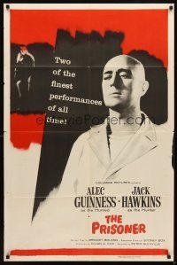 7b689 PRISONER 1sh '55 Jack Hawkins accuses bald Cardinal Alec Guinness of treason!