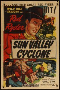 7b712 RED RYDER 1sh '51 Wild Bill Elliott in another Red Ryder hit, Sun Valley Cyclone!