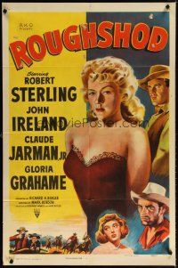 7b735 ROUGHSHOD style A 1sh '49 super sleazy Gloria Grahame isn't good enough to marry!