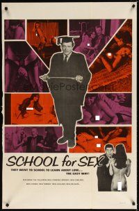 7b754 SCHOOL FOR SEX 1sh '68 wild nude images of sexy Miss Universe winners!