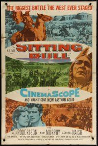 7b786 SITTING BULL 1sh '54 cool artwork of Dale Robertson, Mary Murphy & Native Americans!
