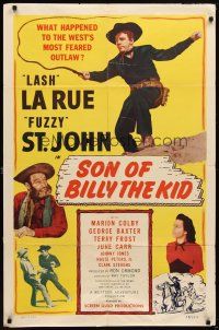 7b802 SON OF BILLY THE KID 1sh '49 Lash La Rue, Al Fuzzy St. John, cool cowboy art!