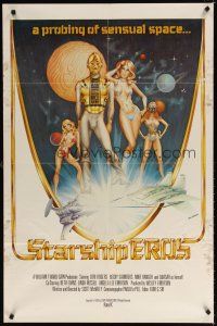 7b824 STARSHIP EROS 1sh '80 sci-fi sexploitation, Kuchner art of sexy aliens!
