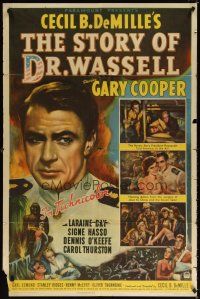 7b834 STORY OF DR. WASSELL style A 1sh '44 close up of soldier Gary Cooper, Cecil B. DeMille!