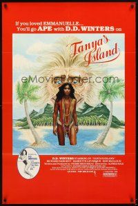 7b864 TANYA'S ISLAND 1sh '80 Playboy, wild art of ape & sexy Vanity by Baker!