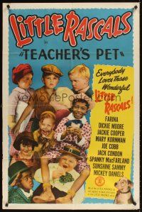 7b868 TEACHER'S PET 1sh R51 Farina, Dickie Moore, Jackie Cooper, Little Rascals!
