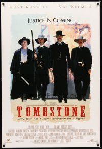 7b898 TOMBSTONE DS 1sh '93 Kurt Russell as Wyatt Earp, Val Kilmer as Doc Holliday!