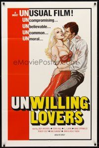 7b927 UNWILLING LOVERS 1sh '77 uncompromising, unbelievable, great art of very sexy Jody Maxwell!