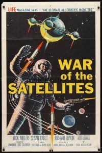 7b945 WAR OF THE SATELLITES 1sh '58 Roger Corman, fantastic outer space sci-fi artwork!