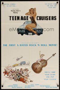 7b991 YOUNG HOT 'N' NASTY TEENAGE CRUISERS 1sh '77 Stout art of Serena & John Holmes!