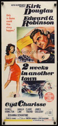 7c416 2 WEEKS IN ANOTHER TOWN Aust daybill '62 cool art of Kirk Douglas & sexy Cyd Charisse!