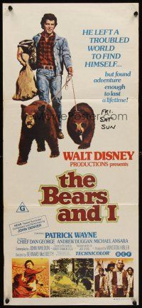 7c464 BEARS & I Aust daybill '74 Patrick Wayne left a troubled world & found adventure, Disney!