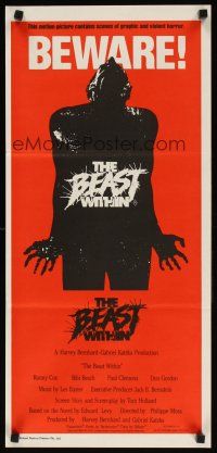 7c465 BEAST WITHIN Aust daybill '82 BEWARE! This motion picture contains graphic & violent horror!