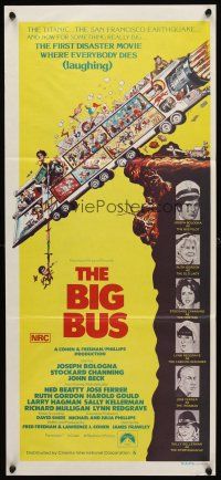 7c472 BIG BUS Aust daybill '76 Jack Davis art, first disaster movie where everyone dies laughing!