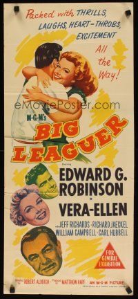7c474 BIG LEAGUER Aust daybill '53 Edward G. Robinson, Vera-Ellen, Robert Aldrich, baseball!