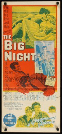7c475 BIG NIGHT Aust daybill '60 Richardson Studio art, big money, big crime, big violence!