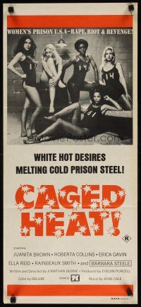 7c497 CAGED HEAT Aust daybill '74 first Jonathan Demme, Erica Gavin & sexy bad girls in prison!