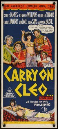 7c505 CARRY ON CLEO Aust daybill '65 English sex on the Nile, the funniest film since 54 B.C.!
