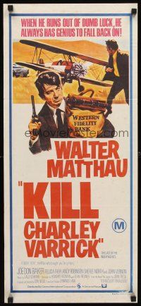 7c515 CHARLEY VARRICK Aust daybill '73 Walter Matthau in Don Siegel crime classic!