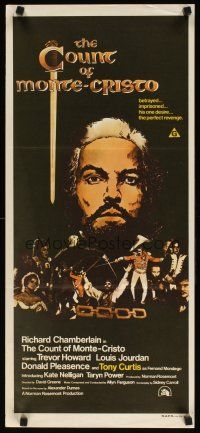 7c523 COUNT OF MONTE CRISTO Aust daybill '75 Richard Chamberlain in title role!