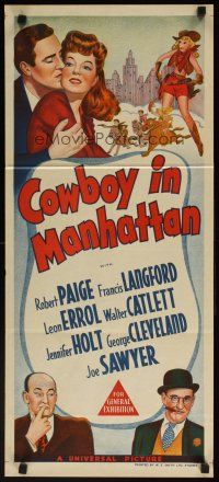 7c525 COWBOY IN MANHATTAN Aust daybill '43 cowgirl Frances Langford, Robert Paige, Leon Errol!
