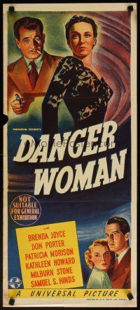 7c529 DANGER WOMAN Aust daybill '46 Brenda Joyce, Don Porter, too dangerous to touch!