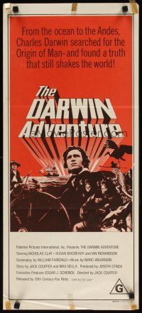 7c534 DARWIN ADVENTURE Aust daybill '72 Nicholas Clay in the title role, Susan Macready!
