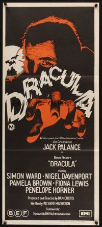 7c557 DRACULA Aust daybill '73 art of vampire Jack Palance reaching out to get you!