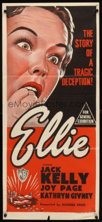 7c565 ELLIE Aust daybill '55 Jack Kelly, Nan Leslie, story of a tragic deception, dramatic art!