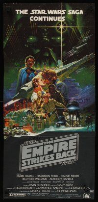 7c566 EMPIRE STRIKES BACK Aust daybill '80 George Lucas sci-fi classic, cool artwork by Ohrai!