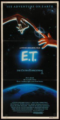 7c559 E.T. THE EXTRA TERRESTRIAL Aust daybill '82 Steven Spielberg, great John Alvin artwork!