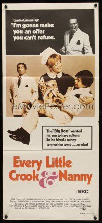 7c571 EVERY LITTLE CROOK & NANNY Aust daybill '72 who's crazy enough to snatch Victor Mature's kid